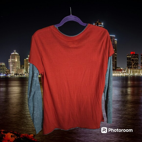 Majestic Detroit Red Wing Long Sleeve Size L (OS 552) - Picture 2 of 2